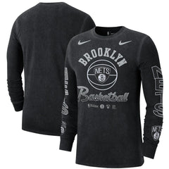 Brooklyn Nets Courtside Retro Elevated Long Sleeve T-Shirt Black