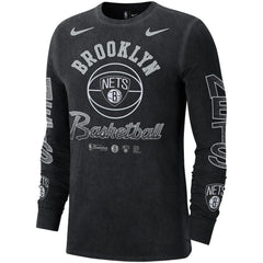 Brooklyn Nets Courtside Retro Elevated Long Sleeve T-Shirt Black