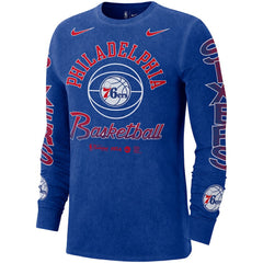 Philadelphia 76ers Courtside Retro Elevated Long Sleeve T-Shirt Royal