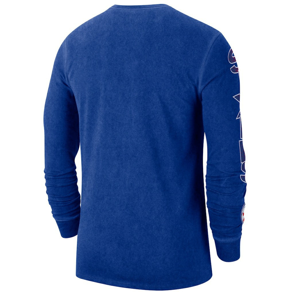 Philadelphia 76ers Courtside Retro Elevated Long Sleeve T-Shirt Royal
