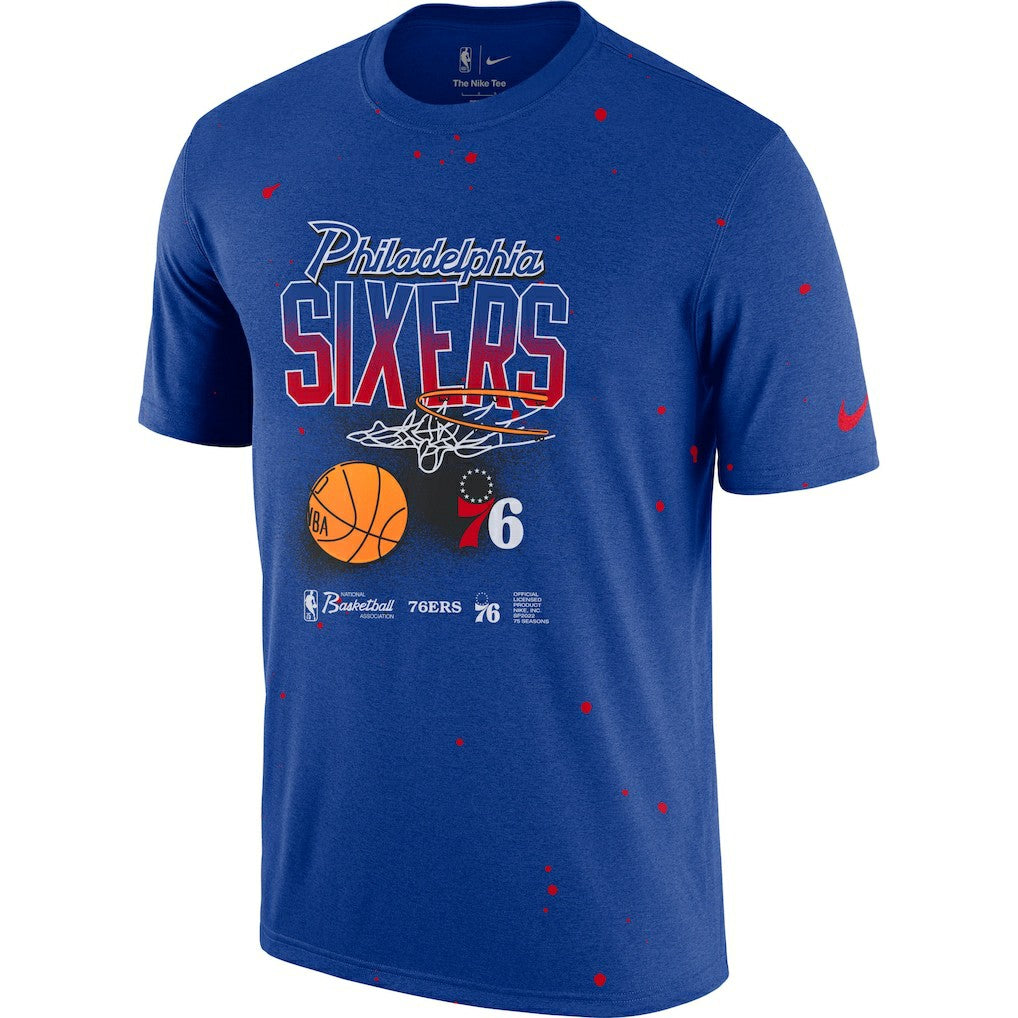 Philadelphia 76ers Courtside Splatter T-Shirt Royal