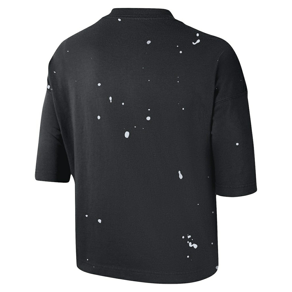 Brooklyn Nets Women's Courtside Splatter Cropped T-Shirt Black