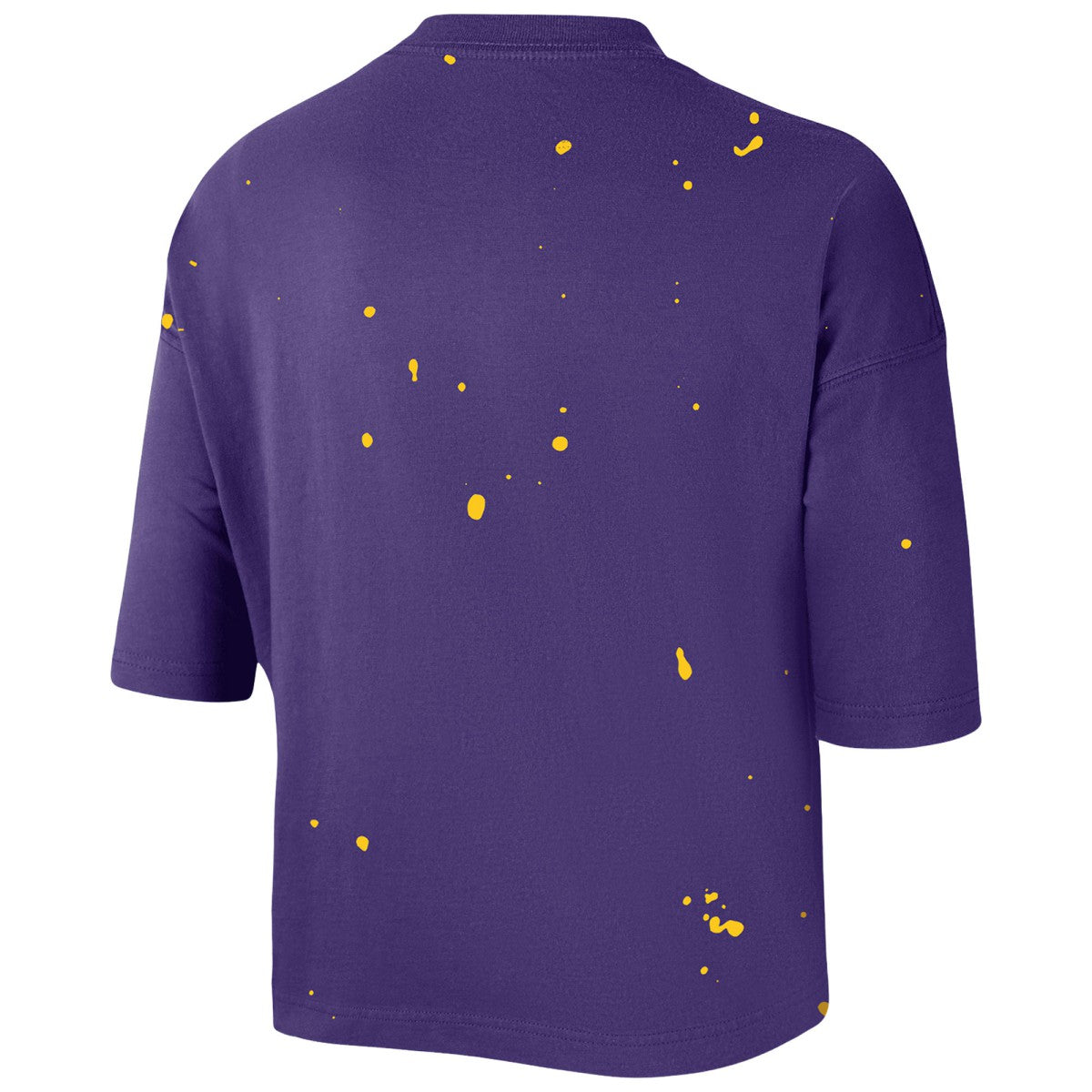 Los Angeles Lakers Women's Courtside Splatter Cropped T-Shirt Purple