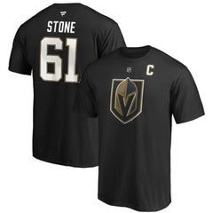 NHL Mark Stone Vegas Golden Knights Fanatics Authentic Stack Player Name & Number Captain Patch T-Shirt - Black