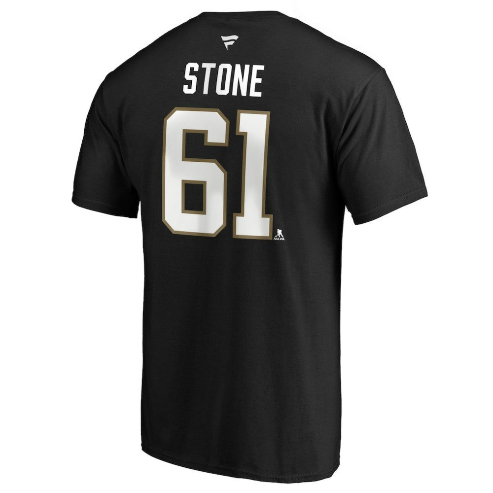 NHL Mark Stone Vegas Golden Knights Fanatics Authentic Stack Player Name & Number Captain Patch T-Shirt - Black