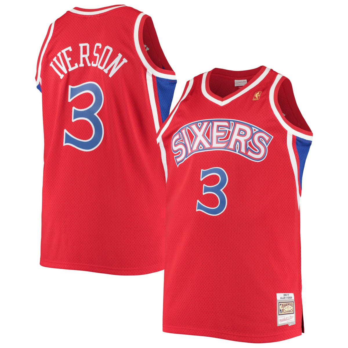 Allen Iverson Philadelphia 76ers 1996/97 Big & Tall Hardwood Classics Swingman Jersey Red