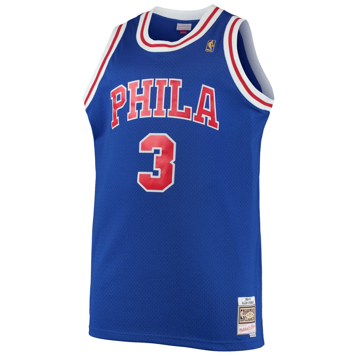 Allen Iverson Philadelphia 76ers 1996/97 Big & Tall Hardwood Classics Swingman Jersey Royal