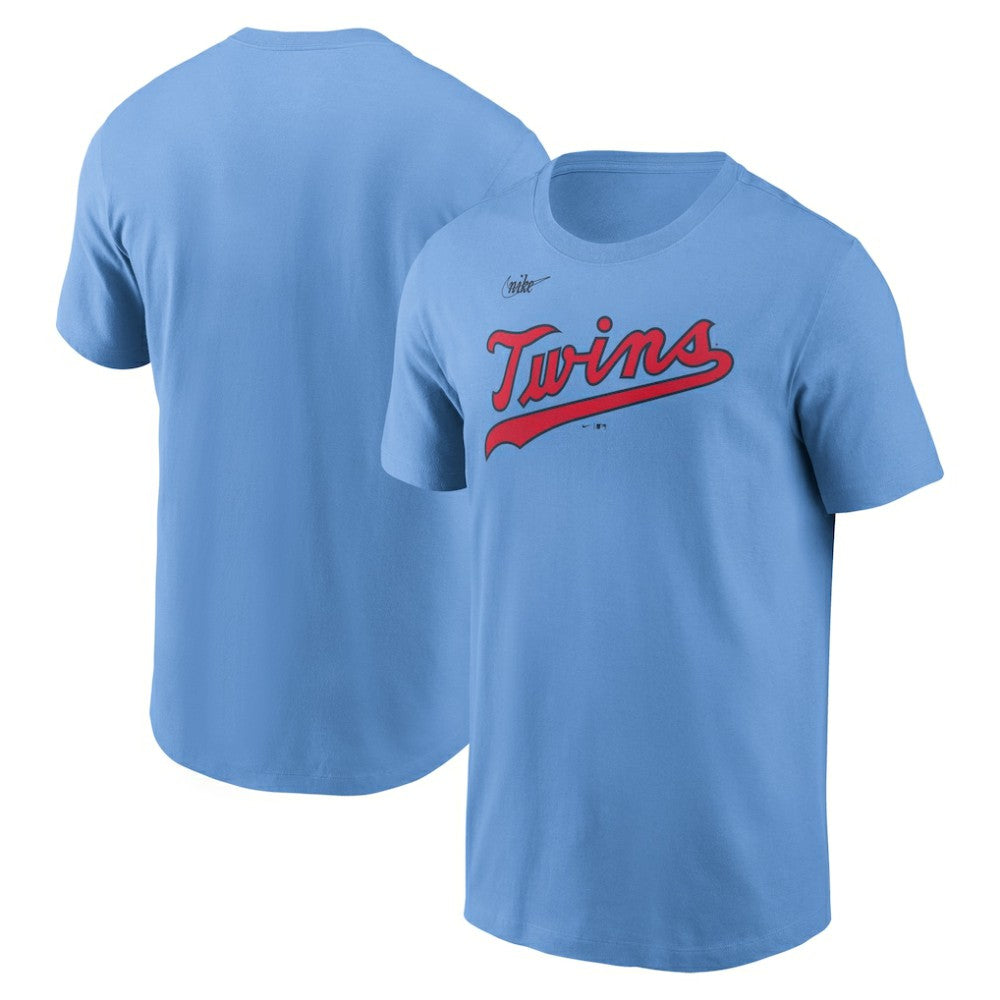 Minnesota Twins Nike Cooperstown Collection Wordmark T-Shirt - Light Blue T-shirts