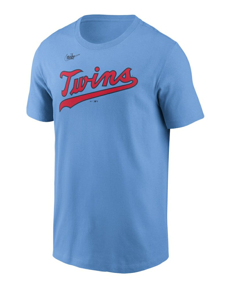 Minnesota Twins Nike Cooperstown Collection Wordmark T-Shirt - Light Blue T-shirts