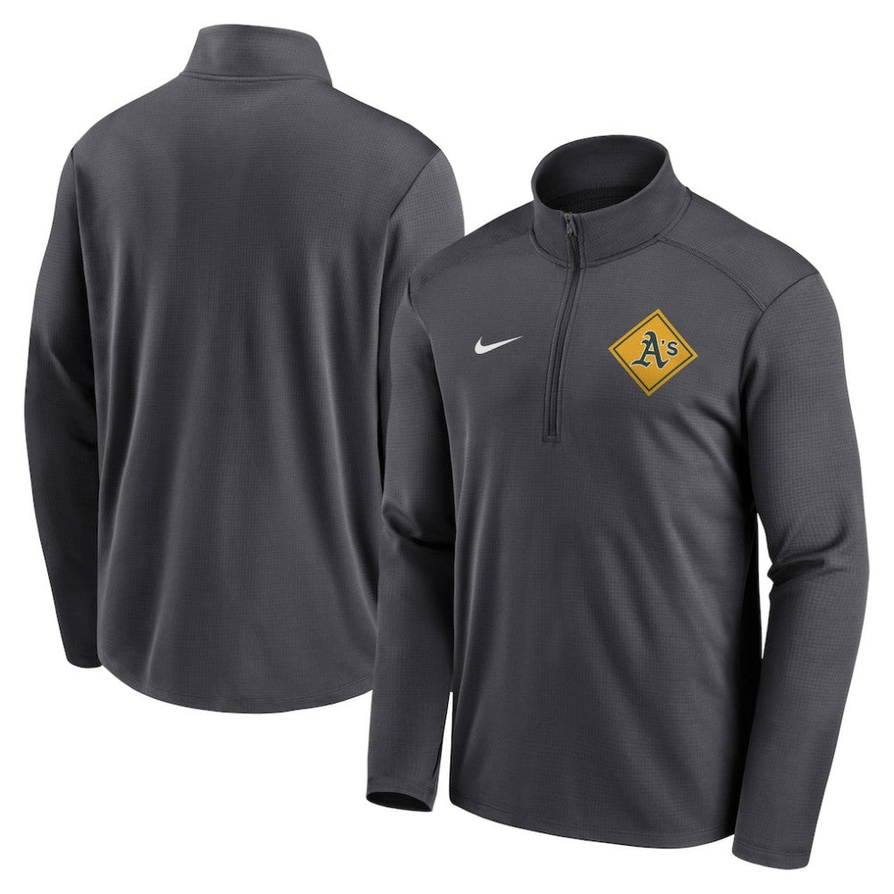 Athletics Nike Diamond Icon Pacer Performance Quarter-Zip Windbreaker Top - Anthracite Tops