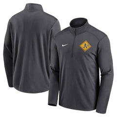 Athletics Nike Diamond Icon Pacer Performance Quarter-Zip Windbreaker Top - Anthracite Tops
