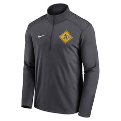 Athletics Nike Diamond Icon Pacer Performance Quarter-Zip Windbreaker Top - Anthracite Tops