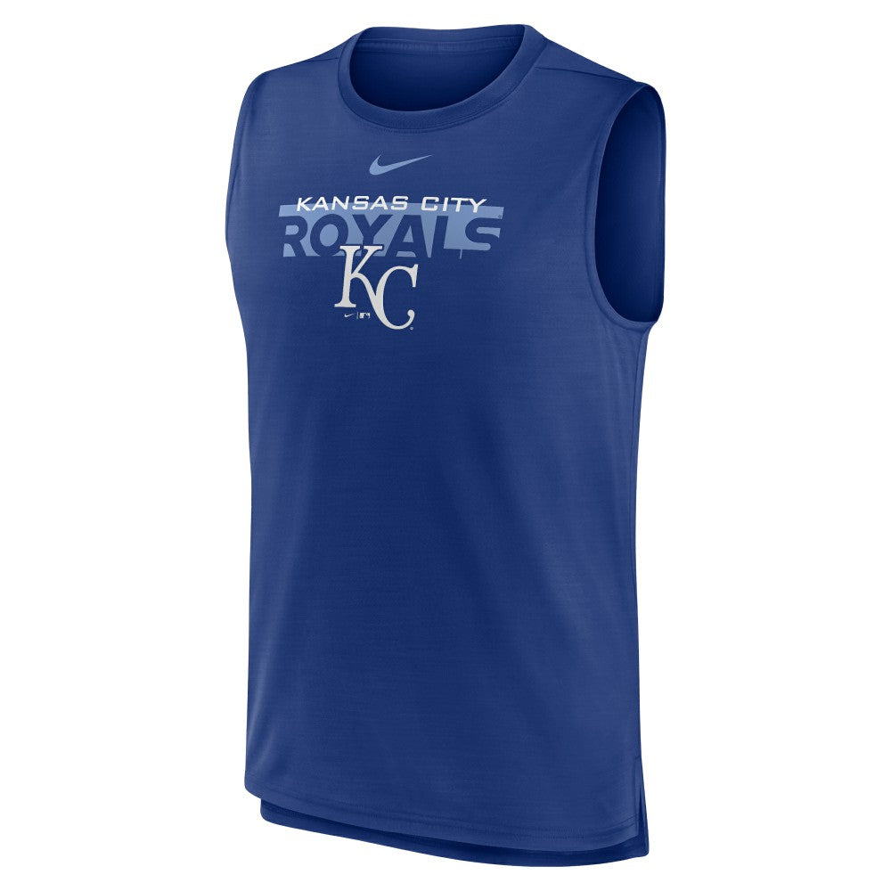 Kansas City Royals Nike Knockout Stack Exceed Performance Muscle Tank Top -Royal Tanks