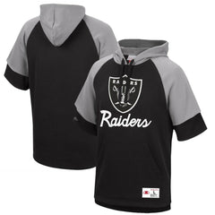 Las Vegas Raiders Home Advantage Raglan Short Sleeve Pullover Hoodie Black