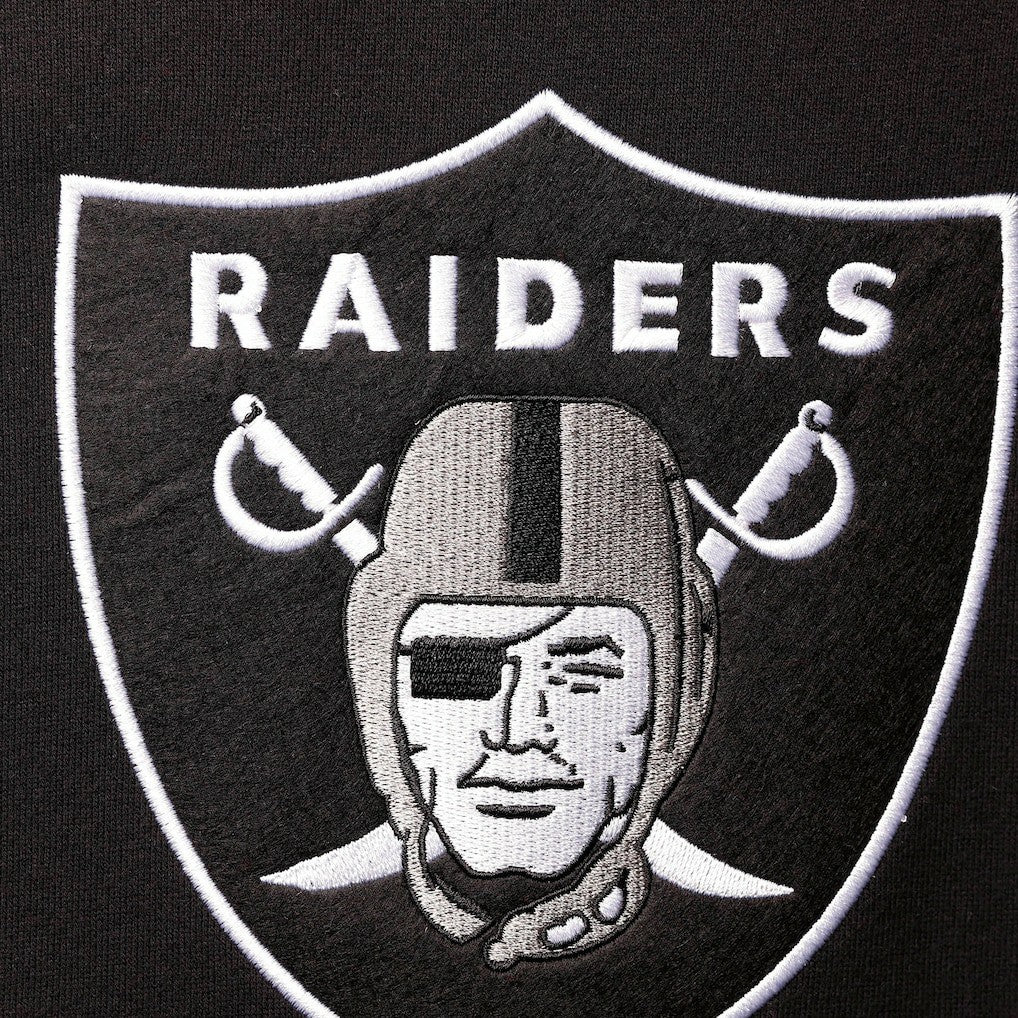 Las Vegas Raiders Home Advantage Raglan Short Sleeve Pullover Hoodie Black