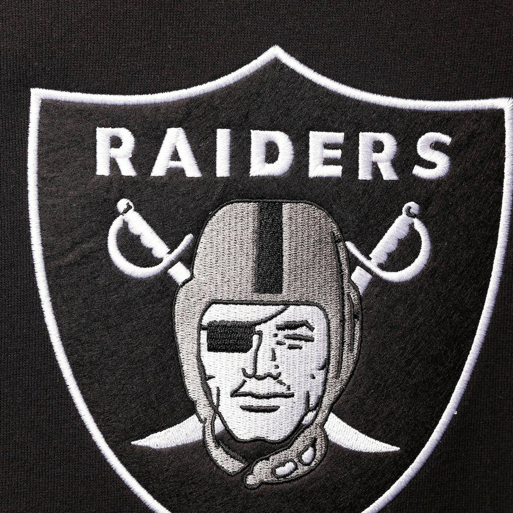 Las Vegas Raiders Home Advantage Raglan Short Sleeve Pullover Hoodie Black