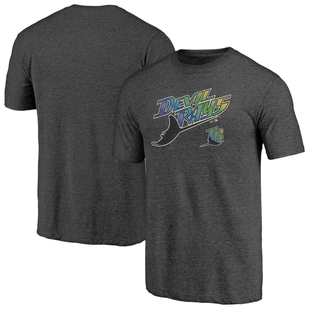 Tampa Bay Rays Fanatics Cooperstown Collection Series Sweep Tri-Blend T-Shirt - Heather Charcoal T-shirts