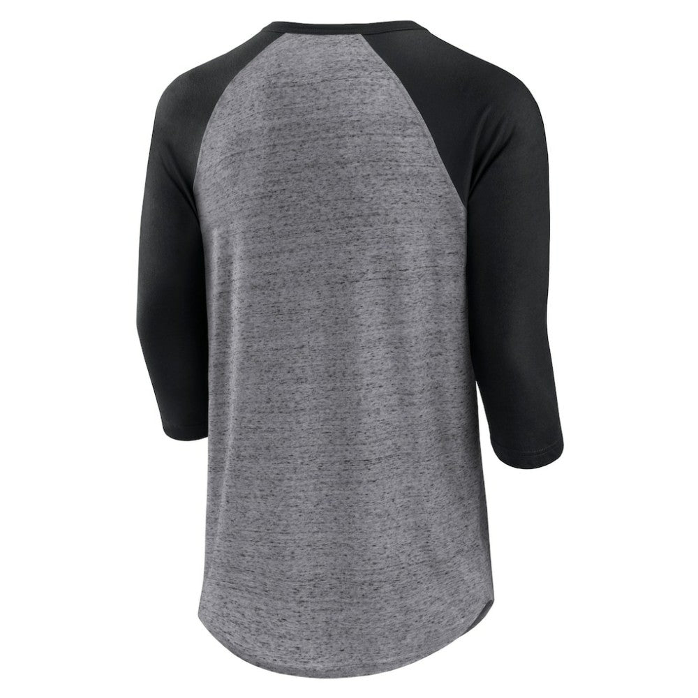 Chicago White Sox Fanatics Iconic Above Heat Speckled Raglan Henley 3/4 Sleeve T-Shirt - Heathered Gray/Black T-shirts