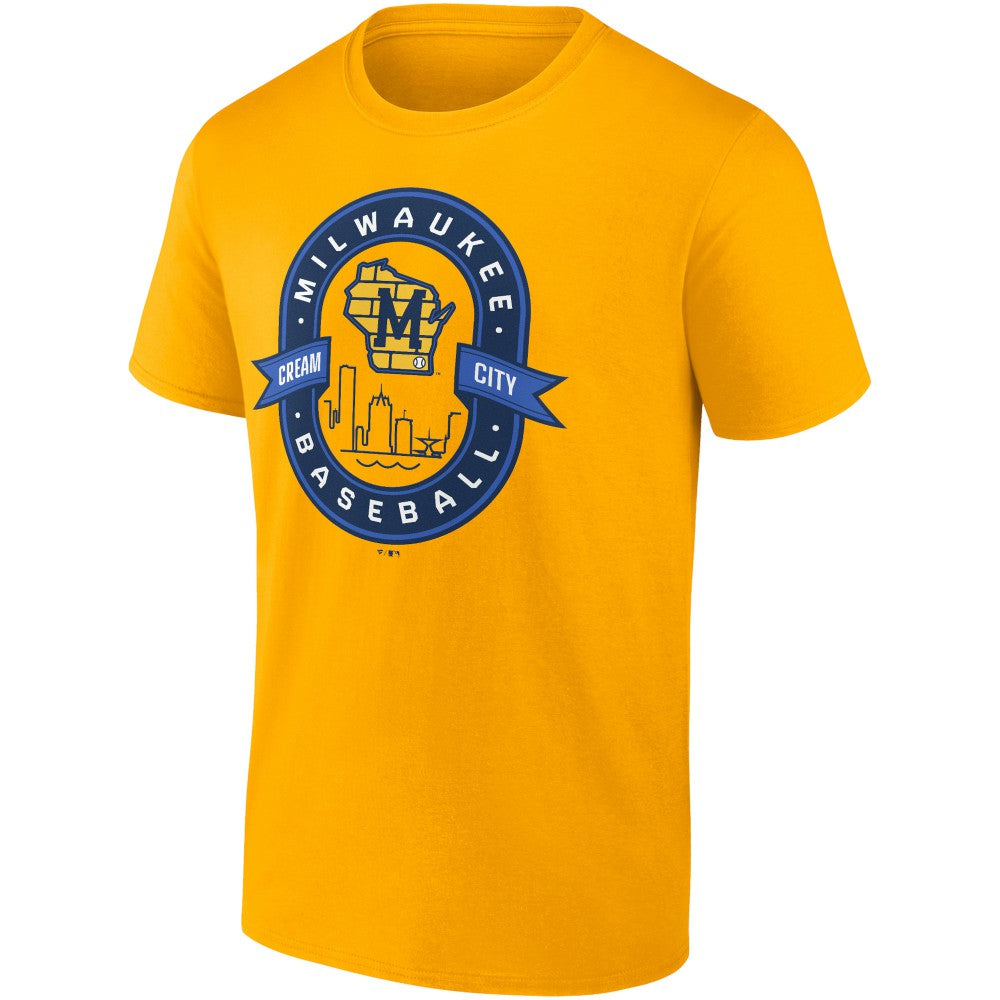 Milwaukee Brewers Fanatics Iconic Glory Bound T-Shirt - Gold T-shirts