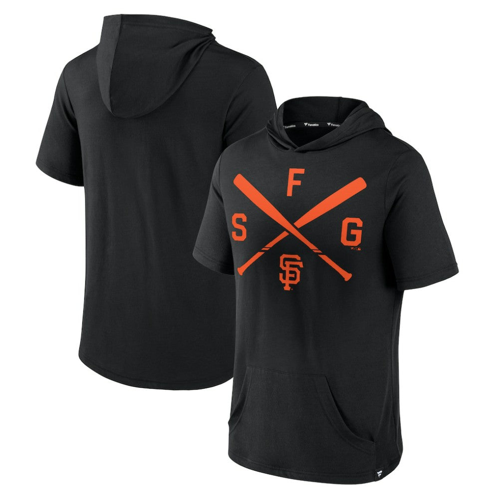 San Francisco Giants Fanatics Iconic Rebel Short Sleeve Hooded Top - Black Tops