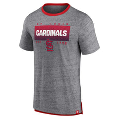 St. Louis Cardinals Fanatics Iconic Team Element Speckled Ringer T-Shirt - Heathered Gray T-shirts