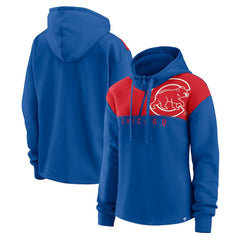 Chicago Cubs Fanatics Women's Iconic Overslide Color-Block Quarter-Zip Hoodie - Royal Hoodies