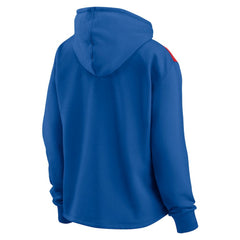 Chicago Cubs Fanatics Women's Iconic Overslide Color-Block Quarter-Zip Hoodie - Royal Hoodies