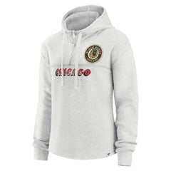 NHL Chicago Blackhawks Fanatics Women's True Classics Legacy Quarter-Zip Hoodie - Ash