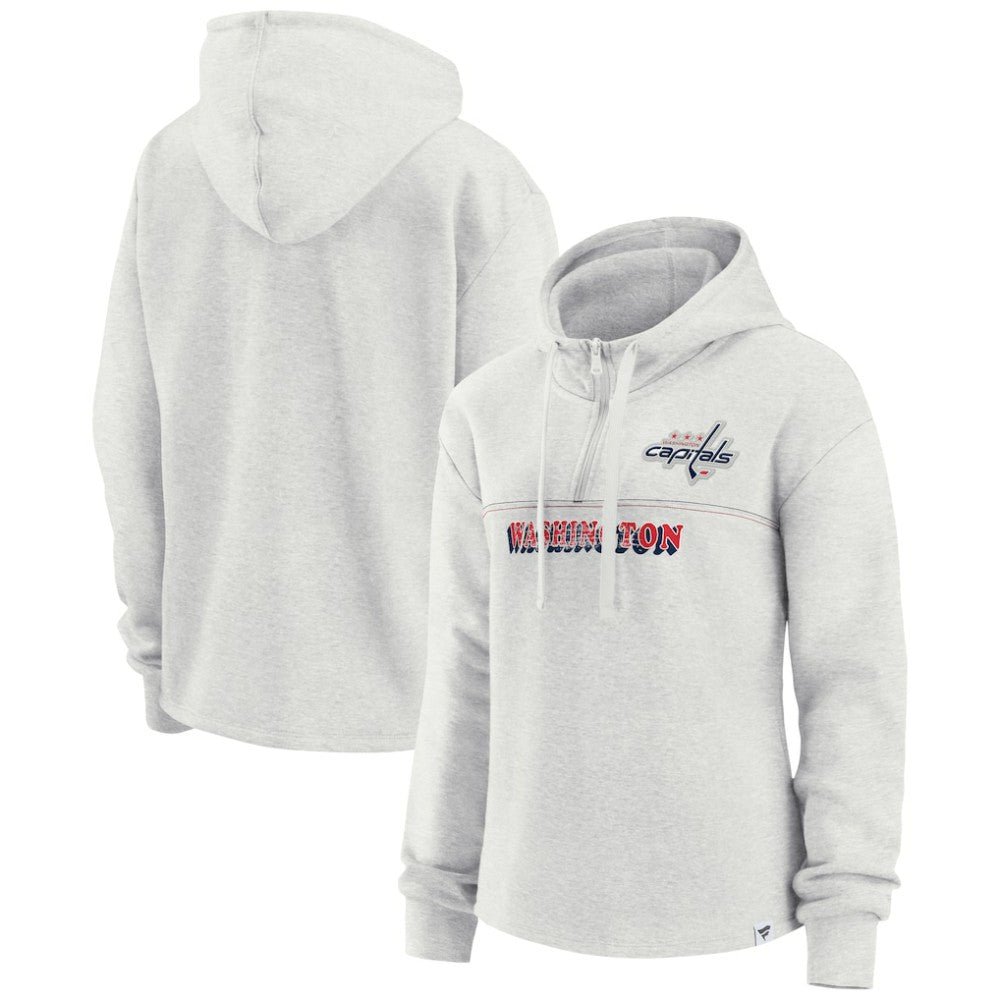 NHL Washington Capitals Fanatics Women's True Classics Legacy Quarter-Zip Hoodie - Ash