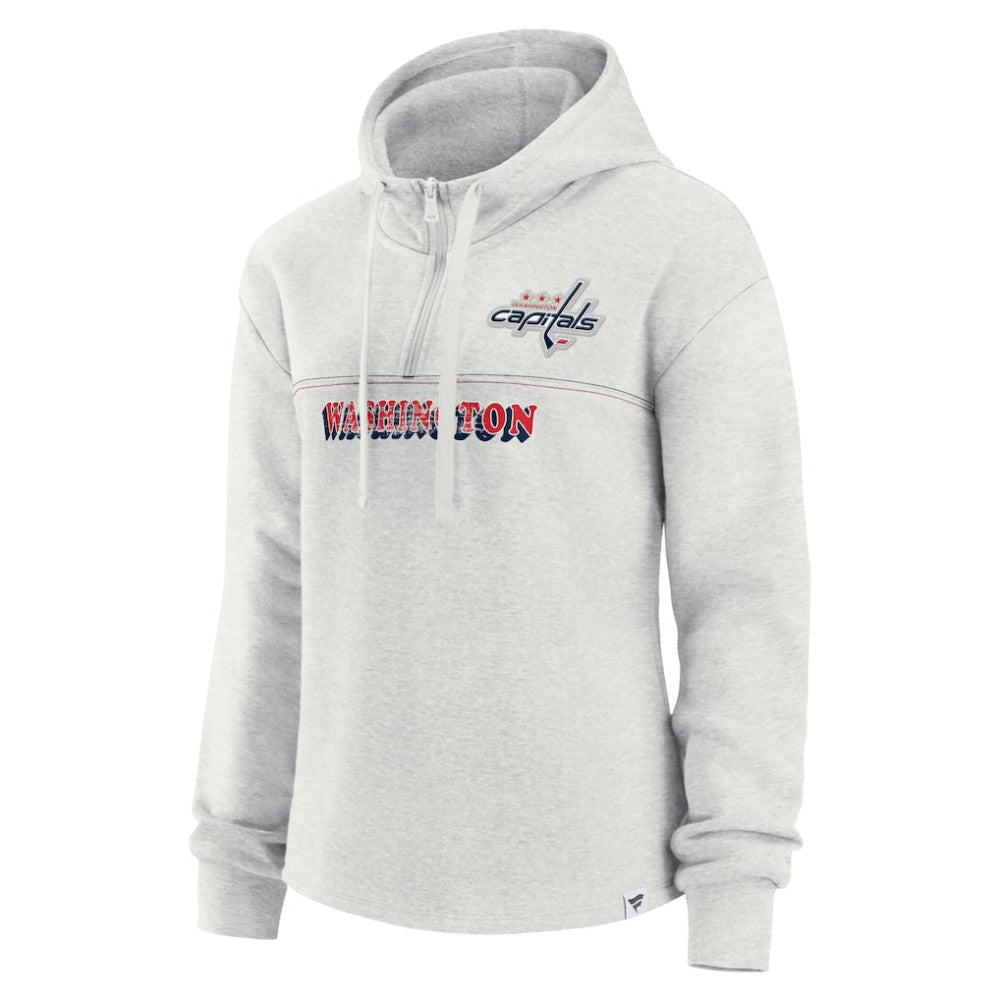 NHL Washington Capitals Fanatics Women's True Classics Legacy Quarter-Zip Hoodie - Ash