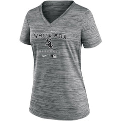 Chicago White Sox Nike Women's Authentic Collection Velocity Performance V-Neck T-Shirt - Anthracite T-shirts