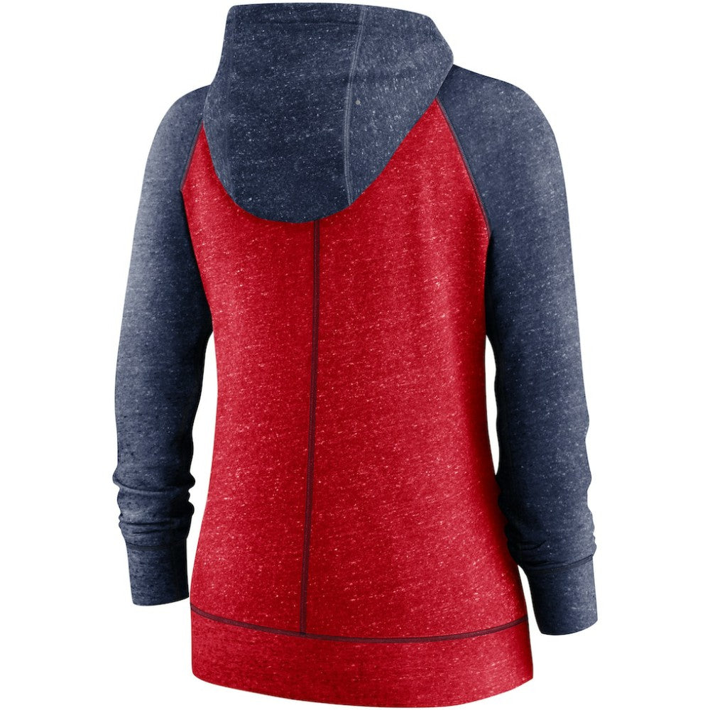St. Louis Cardinals Nike Women's Split Wordmark Gym Vintage Raglan Lightweight Full-Zip Hoodie - Heather Red/Heather Navy Hoodies