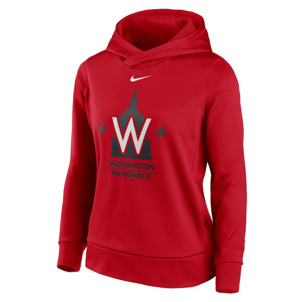 Washington Nationals Nike Women's Alternate Logo Performance Pullover Hoodie - Red Hoodies