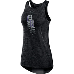 Colorado Rockies Nike Women's Logo Fade High Neck Performance Tank Top - Black Tanks
