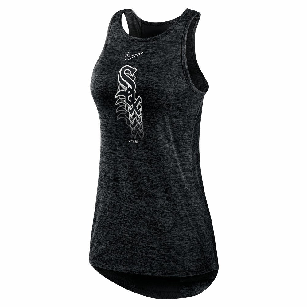 Chicago White Sox Nike Women's Logo Fade High Neck Performance Tank Top - Black Tanks