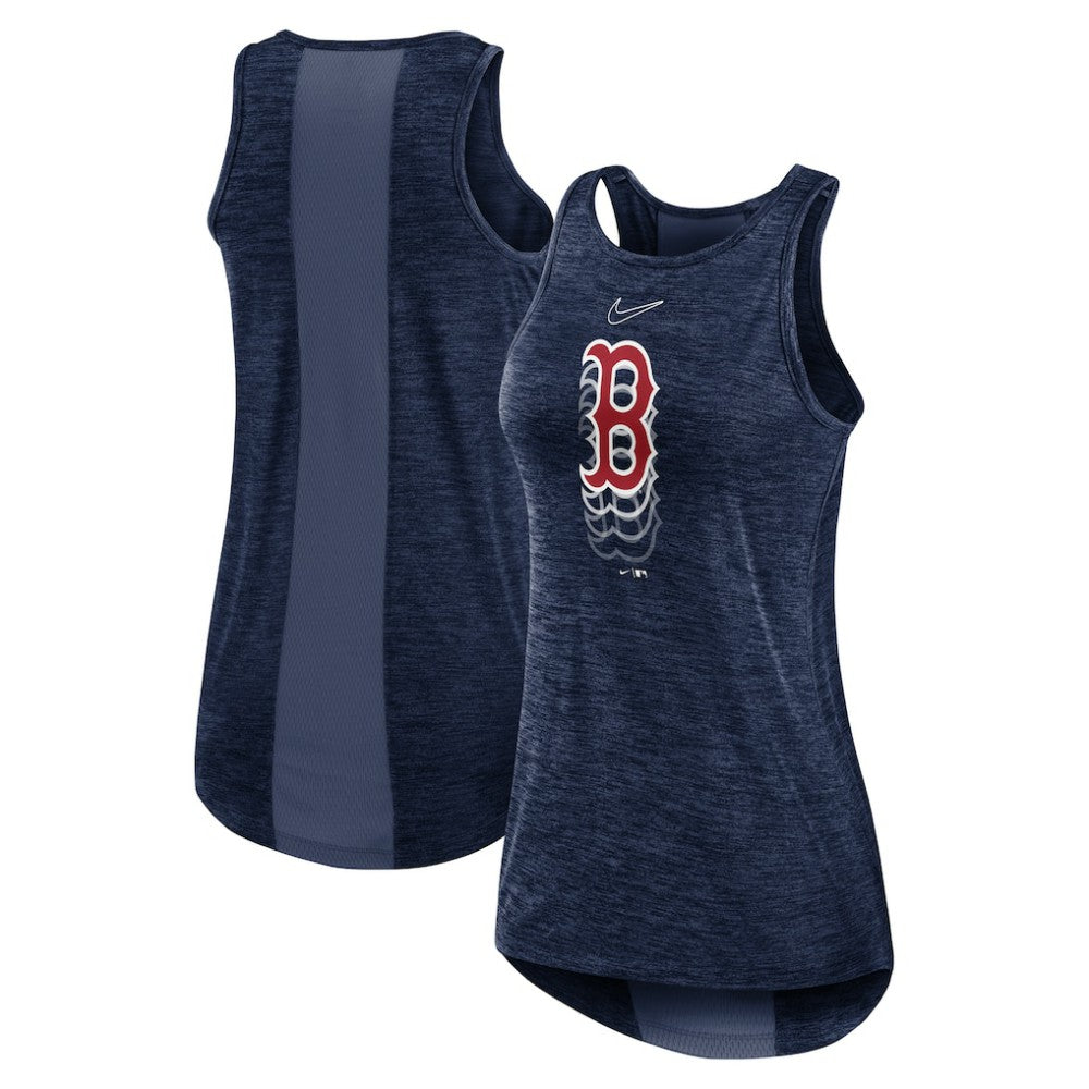 Boston Red Sox Nike Women's Logo Fade High Neck Performance Tank Top - Navy Tanks