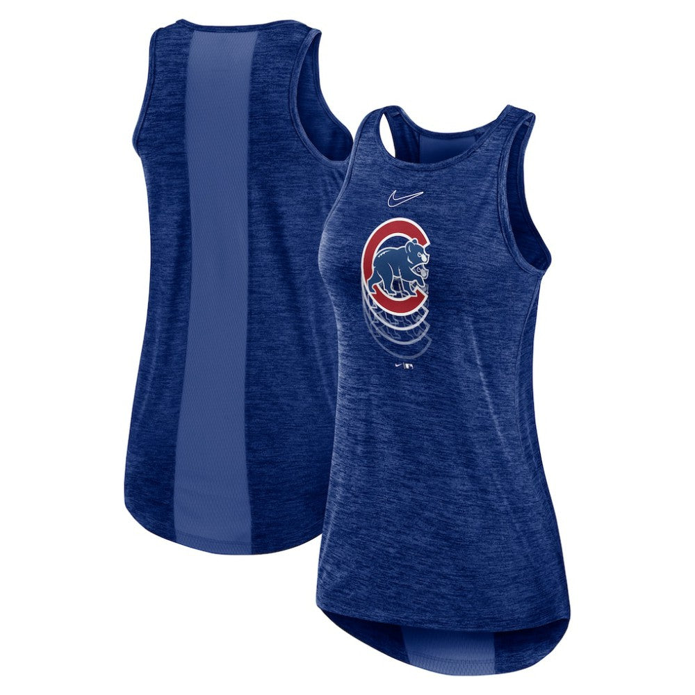 Chicago Cubs Nike Women's Logo Fade High Neck Performance Tank Top - Royal Tanks
