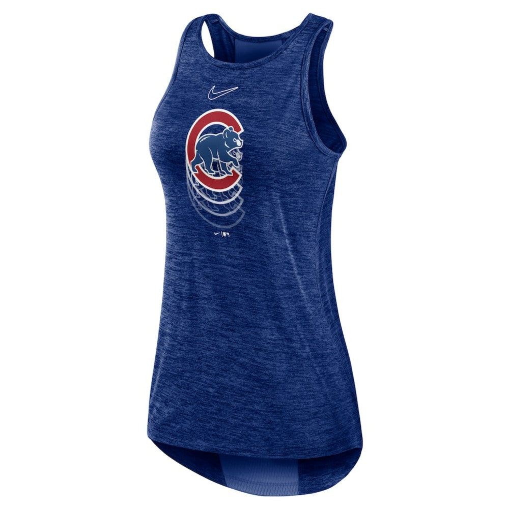 Chicago Cubs Nike Women's Logo Fade High Neck Performance Tank Top - Royal Tanks