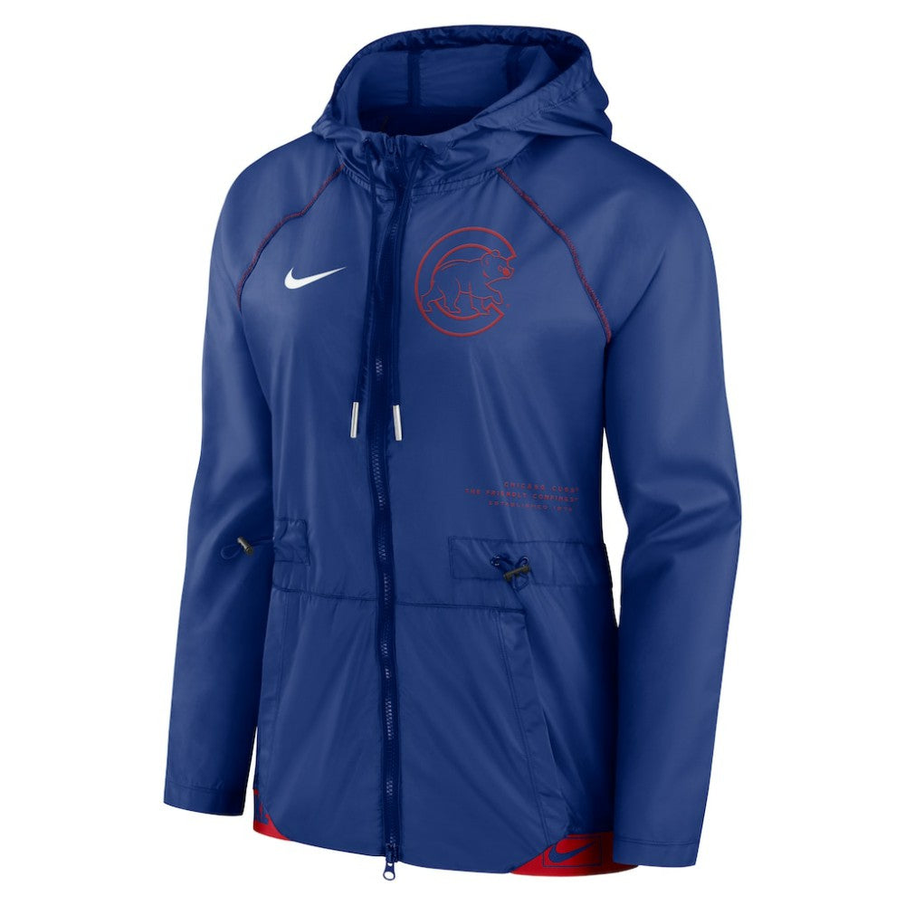 Chicago Cubs Nike Women's Statement Raglan Full-Zip Hoodie Jacket - Royal/Red Jackets