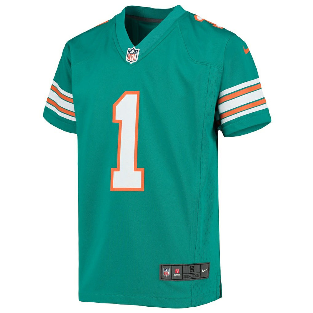 Tua Tagovailoa Miami Dolphins Youth Game Jersey Aqua