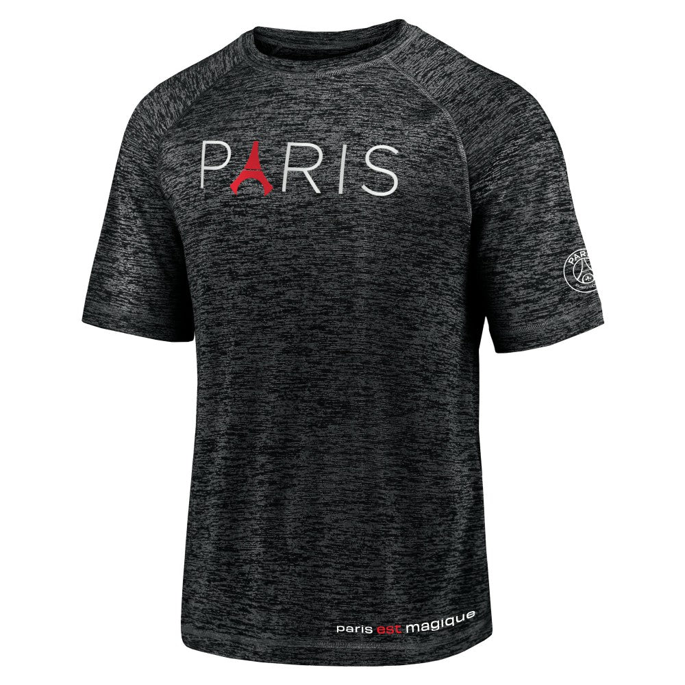 Paris Saint-Germain Tower Space-Dye Raglan T-Shirt Black