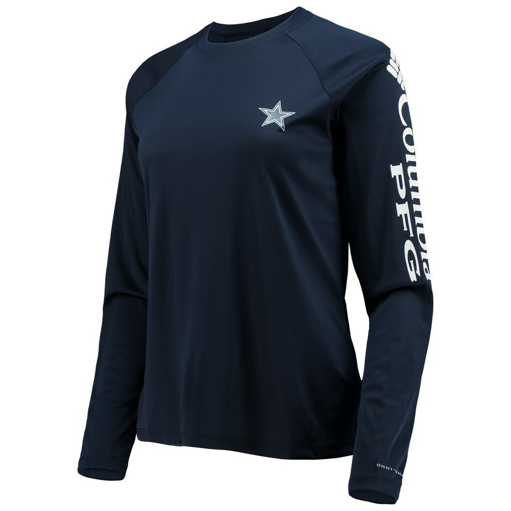 Dallas Cowboys Women's Tidal Omni-Shade Raglan Long Sleeve T-Shirt Navy/White