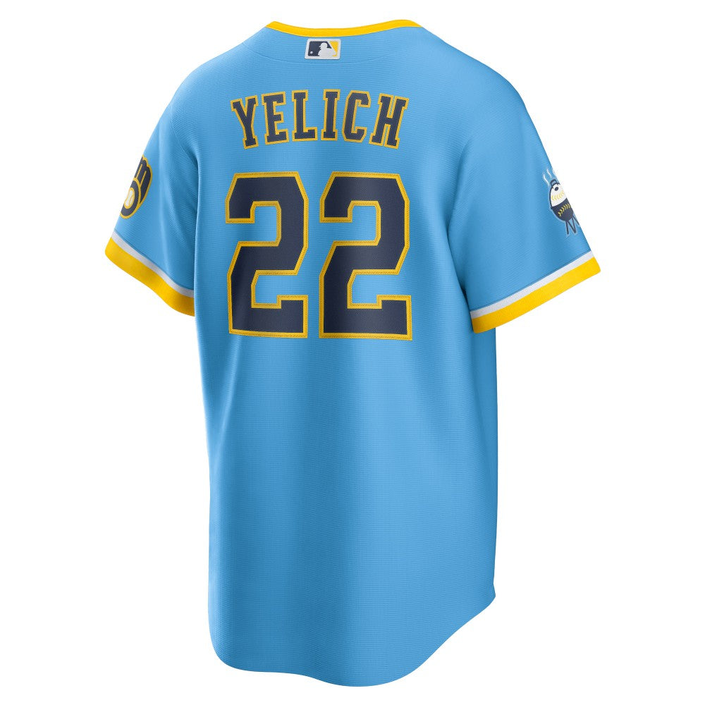 Christian Yelich Milwaukee Brewers Nike City Connect Replica Player Jersey - Powder Blue Jerseys