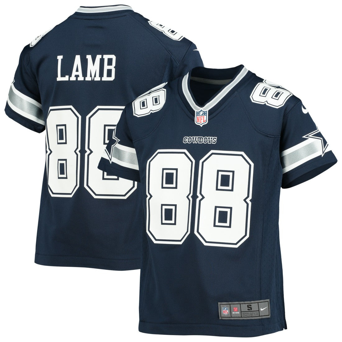 CeeDee Lamb Dallas Cowboys Youth Player Game Jersey Navy