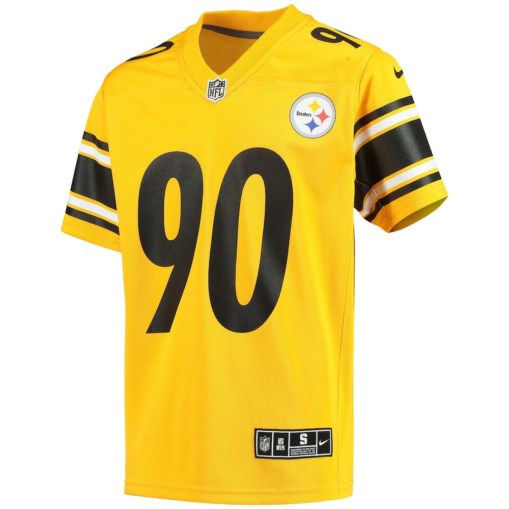 T.J. Watt Pittsburgh Steelers Youth Inverted Team Game Jersey Gold