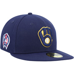 Milwaukee Brewers New Era 9/11 Memorial Side Patch 59FIFTY Fitted Hat - Navy Hats
