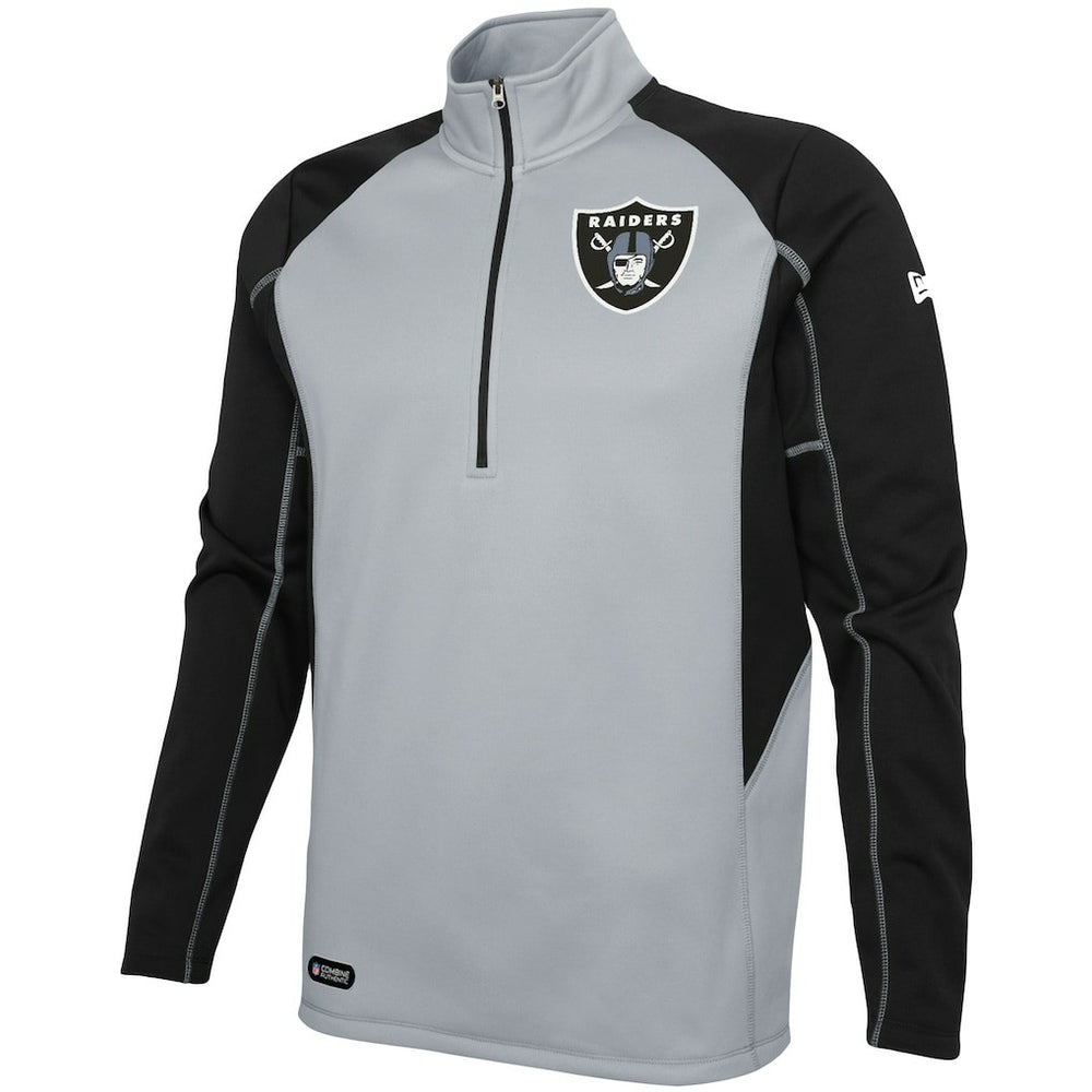 Las Vegas Raiders Combine Authentic Two-a-Days Half-Zip Jacket Silver