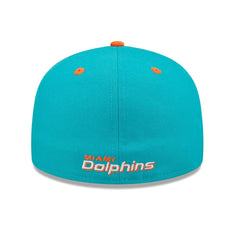 Miami Dolphins New Era Flipside 2Tone 59FIFTY Fitted Hat Aqua/Orange