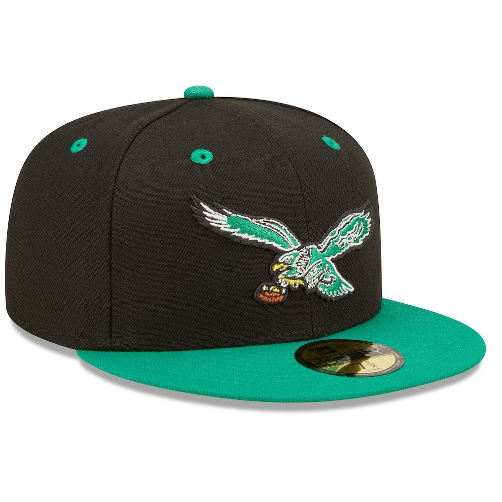 Philadelphia Eagles New Era Flipside 2Tone 59FIFTY Fitted Hat Black/