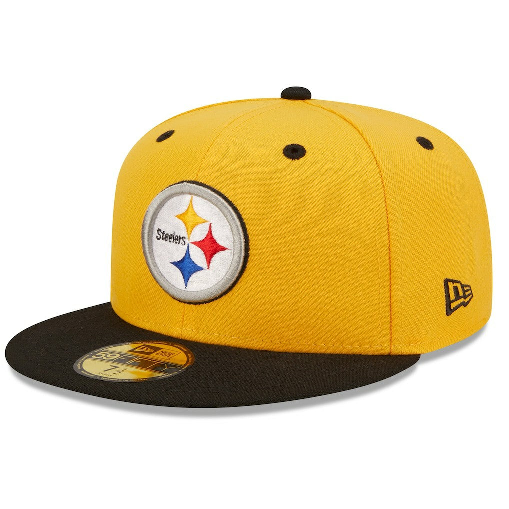 Pittsburgh Steelers New Era Flipside 2Tone 59FIFTY Fitted Hat Gold/Black